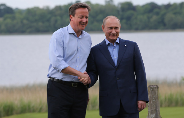 Дэвид Кэмерон и Владимир Путин на саммите G8